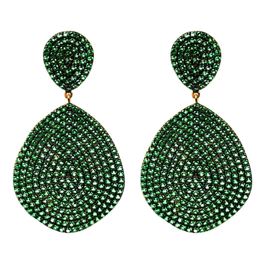 Monte Carlo Earrings Gold Emerald Zircon