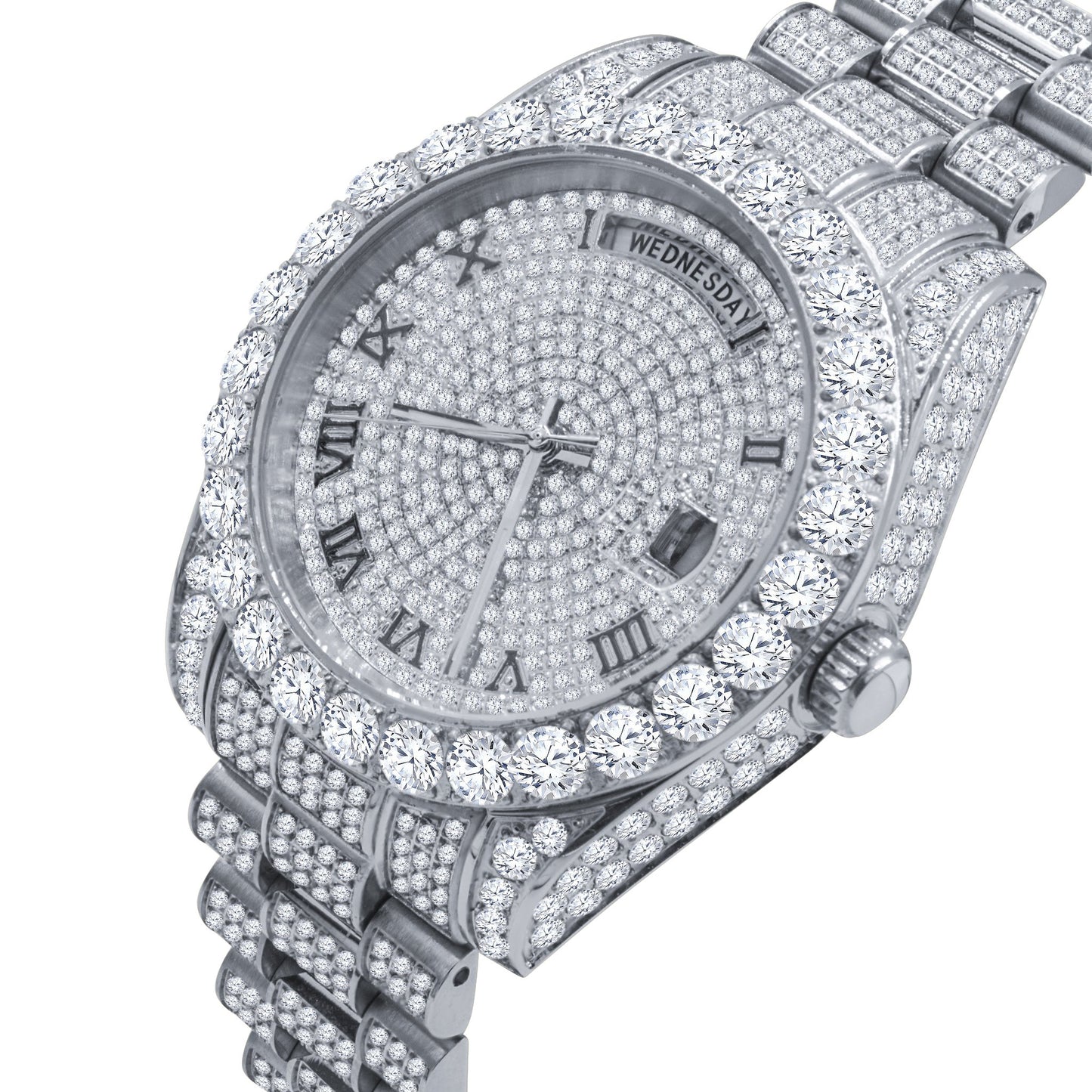 CROWN Steel Watch Rostfritt stål AAA Stone Cubic Zirconia