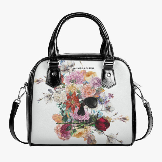 Jacki Easlick Floral Skull Leather Saddle Bag Handbags