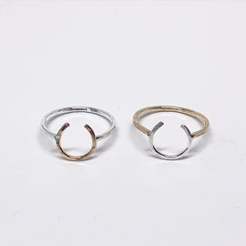 Lucky Horseshoe Ring - Small - Two Toned