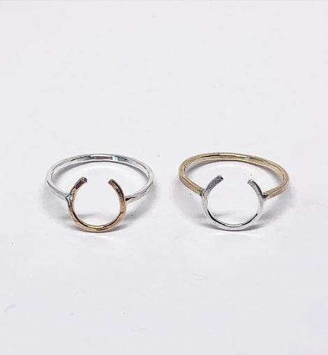 Lucky Horseshoe Ring - Small - Two Toned