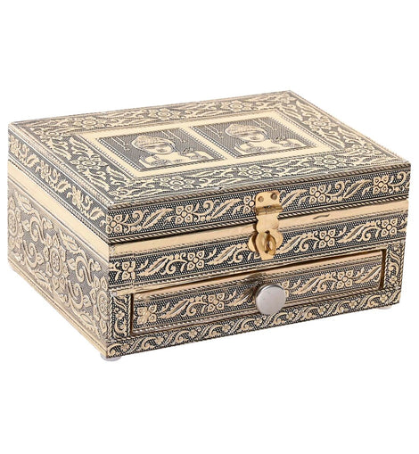 Jewelry box DKD Home Decor 17,5 x 12,5 x 8,5 cm Champagne Beige Wood
