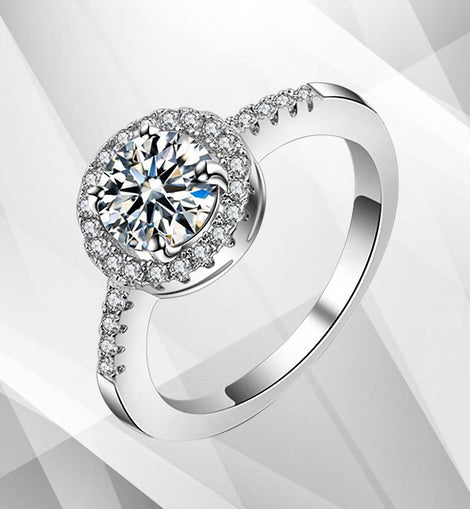 2.88Ct Large CZ Diamond Cushion Halo Bridal Engagement Ring 18Ct White