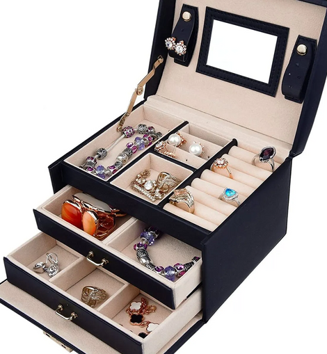 Jewelry Box Leather Earring Rings