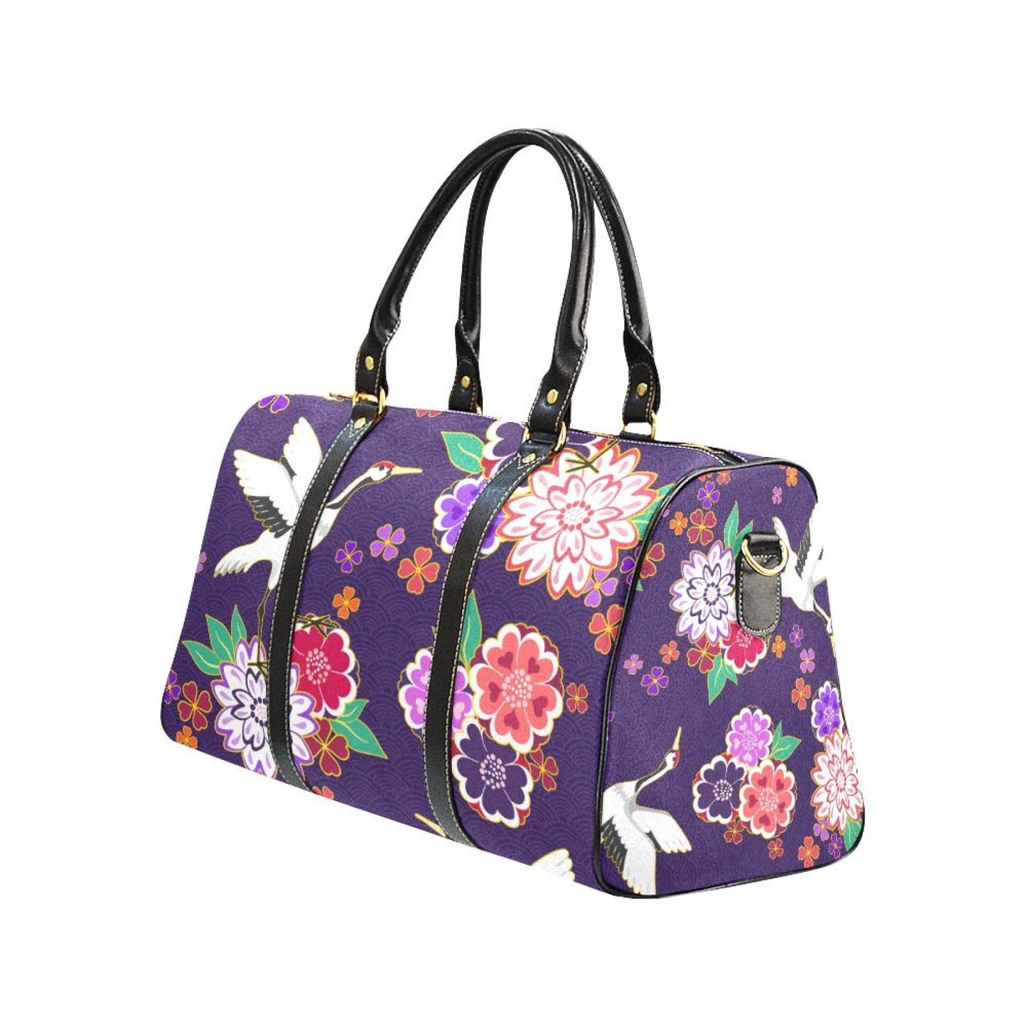Uniquely You Travel Bag, Purple Floral Double Handle Carry-Bag Handbags