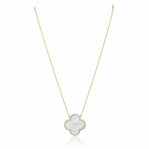 Mother of Pearl Clover Halsband